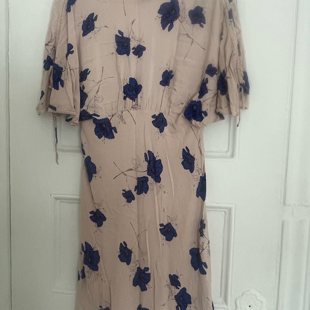 Free People Cream and Blue Floral Mini Dress - Picture 4 of 4